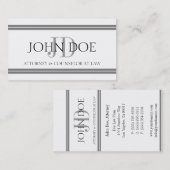 Carte De Visite Rayures argentées blanches de mandataire (Devant / Derrière)