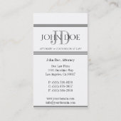 Carte De Visite Rayures argentées blanches de mandataire (Dos)