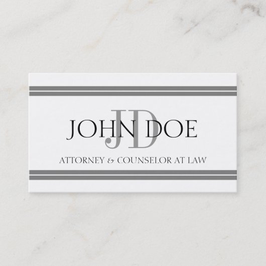 Carte De Visite Rayures argentées blanches de mandataire (Devant)