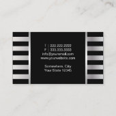 Carte De Visite Rayures argentées modernes de maquilleur de cil (Dos)