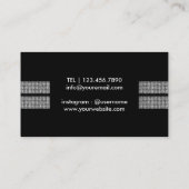 Carte De Visite Rayures argentées modernes de paillettes (Dos)