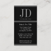 Carte De Visite Rayures argentées noires/antiques de YourJobTitle (Dos)