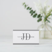Carte De Visite Rayures blanches/grises de YourJobTitle (Debout devant)