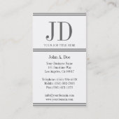 Carte De Visite Rayures blanches/grises de YourJobTitle (Dos)