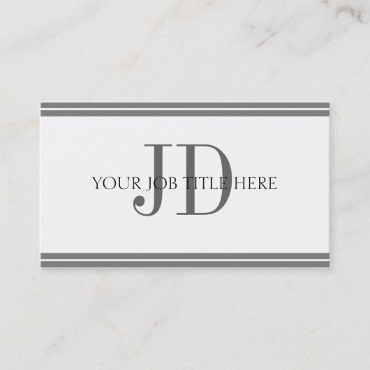 Carte De Visite Rayures blanches/grises de YourJobTitle (Devant)