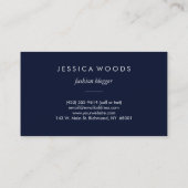 Carte De Visite Rayures bleues d'aquarelle (Dos)