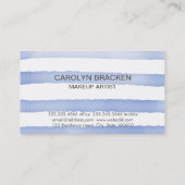 Carte De Visite Rayures bleues de l'océan | d'étoiles de mer (Dos)