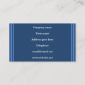 Carte De Visite Rayures bleues monogramme (Dos)