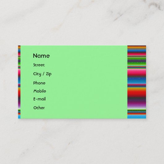 Carte De Visite Rayures colorées (Devant)