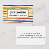 Carte De Visite rayures colorées (Devant / Derrière)