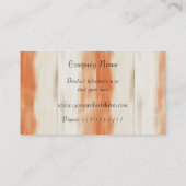 Carte De Visite Rayures Crème Orange Pêche (Dos)