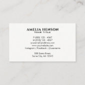 Carte De Visite Rayures d'aquarelle bleu rose moderne (Dos)