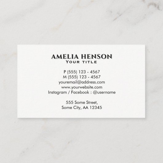 Carte De Visite Rayures d'aquarelle bleu rose moderne (Dos)