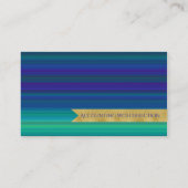 Carte De Visite Rayures de comptabilité de vert bleu d'or de (Dos)