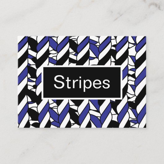 Carte De Visite Rayures de corde bleu blanc noir (Devant)