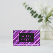 Carte De Visite Rayures de lilas violet Design dynamique élégant (Debout devant)