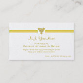 Carte De Visite Rayures de luxe d'or de bureau du paralégal DAS, (Devant)