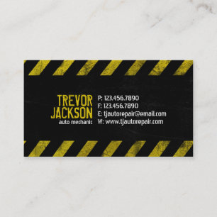 Carte De Visite Rayures de précaution - jaune