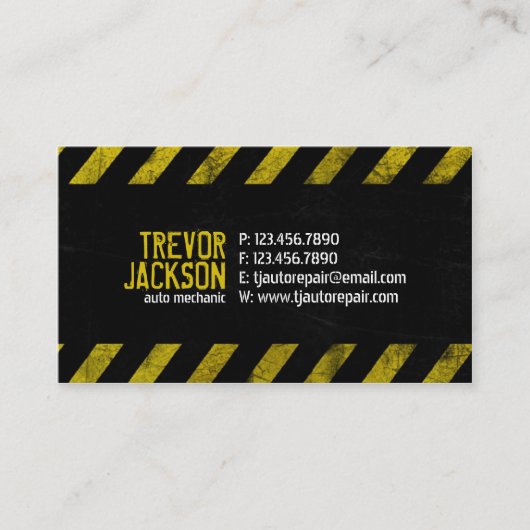 Carte De Visite Rayures de précaution - jaune (Devant)