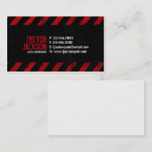 Carte De Visite Rayures de précaution - rouge (Devant / Derrière)