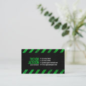 Carte De Visite Rayures de précaution - vert (Debout devant)