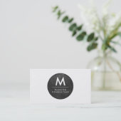 Carte De Visite Rayures de texture d'ardoise moderne monogramme (Debout devant)
