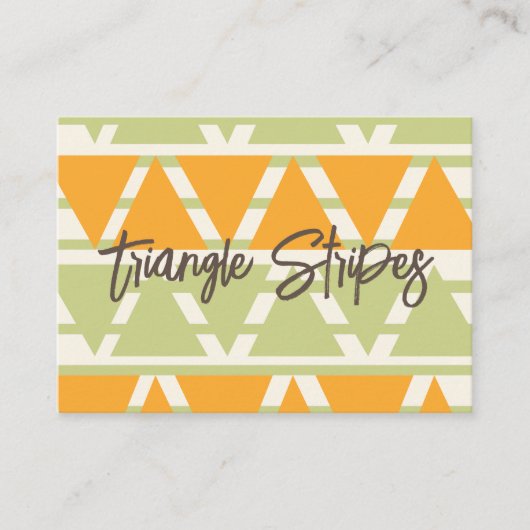 Carte De Visite Rayures de Triangle Vert Orange (Devant)