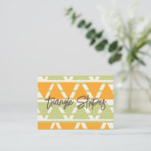 Carte De Visite Rayures de Triangle Vert Orange (Debout devant)