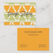 Carte De Visite Rayures de Triangle Vert Orange (Devant / Derrière)
