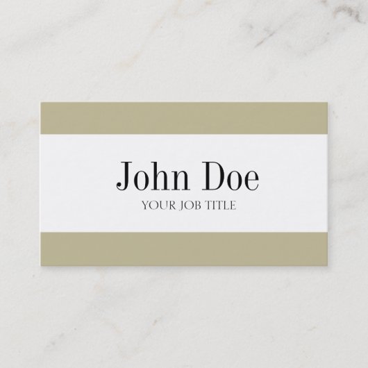 Carte De Visite Rayures de YourJobTitle Tan (Devant)