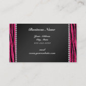 Carte De Visite Rayures de zèbre de parties scintillantes de roses (Dos)