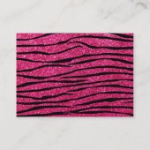 Carte De Visite Rayures de zèbre de parties scintillantes de roses (Dos)