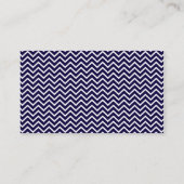 Carte De Visite Rayures de zigzag de Chevron de marine avec le (Dos)