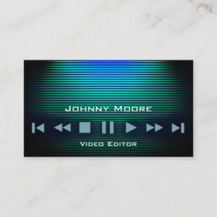 Carte De Visite Rayures d'éclat en métal de boutons de joueur