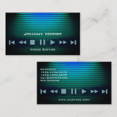 Carte De Visite Rayures d'éclat en métal de boutons de joueur (Devant / Derrière)