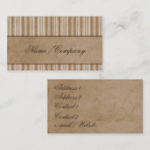 Carte De Visite Rayures élégantes bronzages (Devant / Derrière)