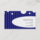 Carte De Visite Rayures et pois bleus et blancs (Dos)