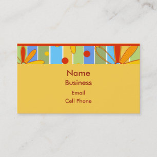 Carte De Visite Rayures florales audacieuses de KRW faites sur