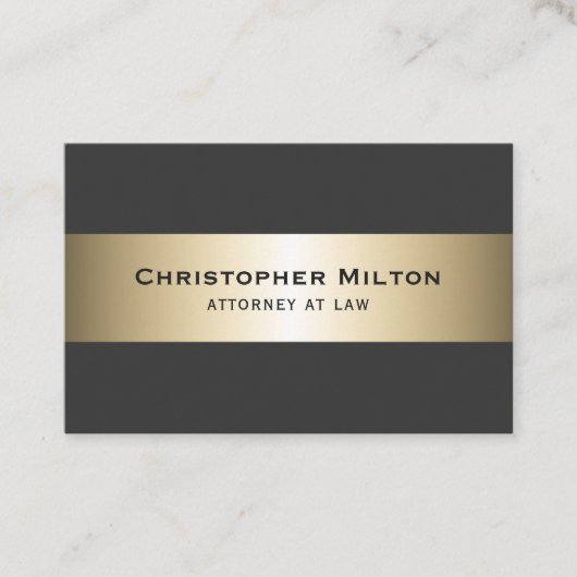Carte De Visite Rayures foncées élégantes professionnelles d'or de (Devant)