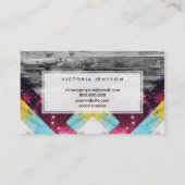 Carte De Visite Rayures grises de nébuleuse de triangles (Dos)