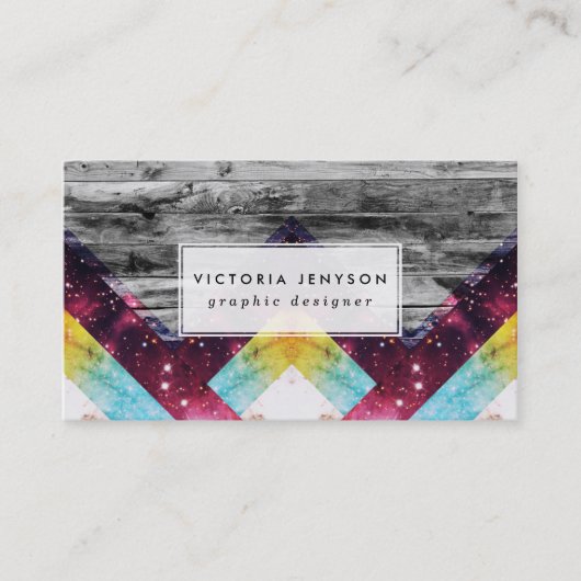 Carte De Visite Rayures grises de nébuleuse de triangles (Devant)