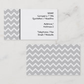 Carte De Visite Rayures grises et blanches de zigzag (Devant / Derrière)