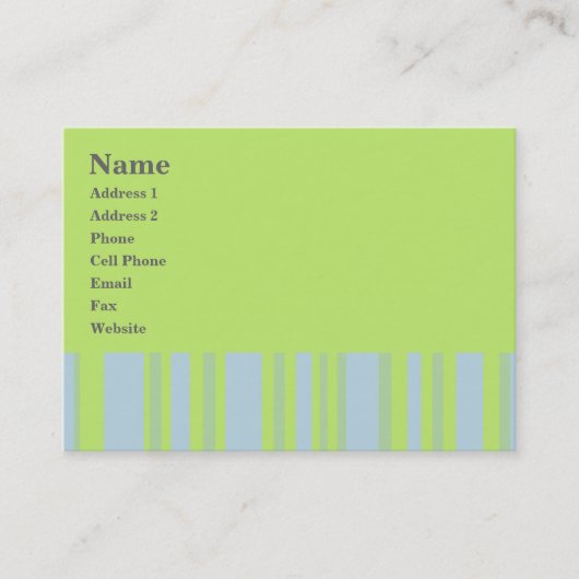 Carte De Visite rayures jaunes gris vert (Devant)