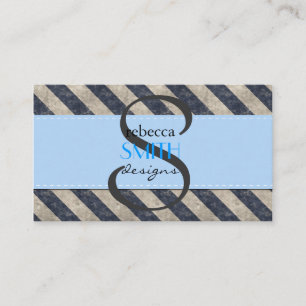 Carte De Visite Rayures (lignes parallèles) - bleu gris