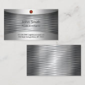 Carte De Visite Rayures métalliques en acier de luxe (Devant / Derrière)