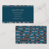 Carte De Visite Rayures minables dans le brun et le bleu (Devant / Derrière)