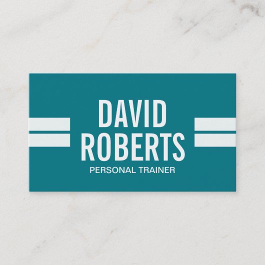 Carte De Visite Rayures modernes d'entraîneur personnel de forme (Devant)