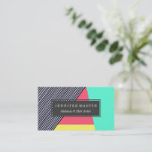 Carte De Visite Rayures modernes et motif géométrique de bloc de (Debout devant)