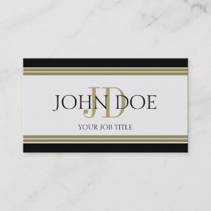 Carte De Visite Rayures noires d'or de YourJobTitle