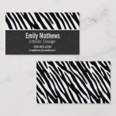 Carte De Visite Rayures noires et blanches de zèbre (Devant / Derrière)